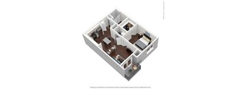 a bedroom with a bed a chair and a table