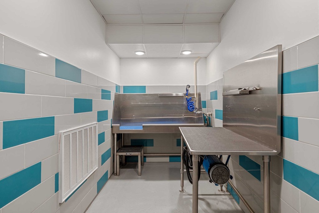 a kitchen with a sink and a table