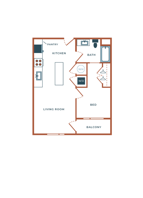 a floor plan of a unit with a bedroom and living room
