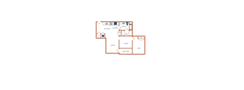 the unit plan of residence has two bedrooms and two baths