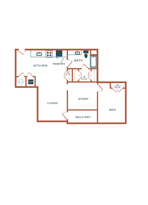 the unit plan of residence has two bedrooms and two baths