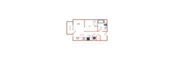 the unit plan furnished with two bedrooms and two baths