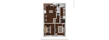 1 bed 1 bath floor plan J at Auxo at Memorial, Texas