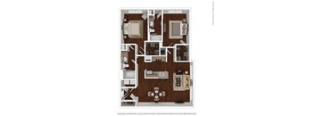 2 bed 2 bath floor plan at Auxo at Memorial, Texas