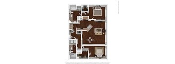2 bed 2 bath floor plan D at Auxo at Memorial, Houston, 77024