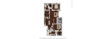 2 bed 2 bath floor plan H at Auxo at Memorial, Texas, 77024