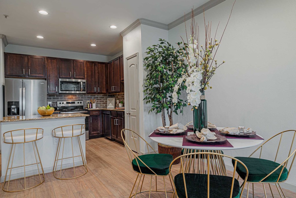Dining table and chair at Auxo at Memorial, Houston, TX