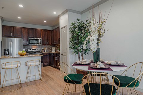 Dining table and chair at Auxo at Memorial, Houston, TX