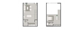 a floor plan of a room and a floorplan of a bedroom