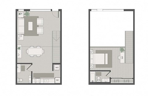 a floor plan of a room and a floorplan of a bedroom