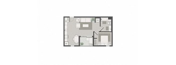 bedroom floor plan of an apartment on the fifth floor