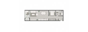 a floor plan of a small house with furniture on it