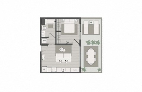 a floor plan of a house with furniture on it