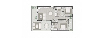 a floor plan of a house with furniture on it