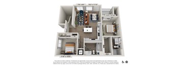 a 1 bedroom floorplan is shown in this illustration