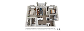 a 1 bedroom floor plan is shown in this illustration