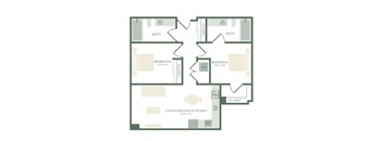 a floor plan of a residence with an open floor plan