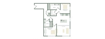 a floor plan of a unit with an open floor plan
