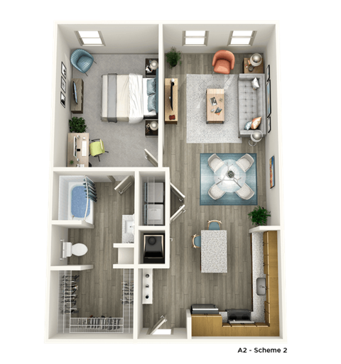 a1 floor plan  1 bedroom  129