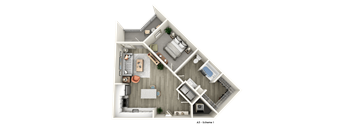a1 floor plan  1 bedroom  354 sq ft