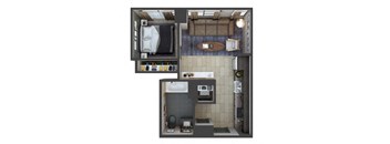 the bedroom floor plan of a 2100 sq ft studio apartment