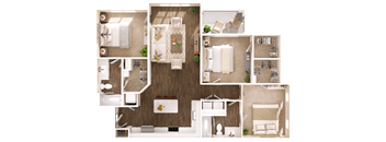 a1 floor plan  1 bedroom  1190 square feet  the cortland