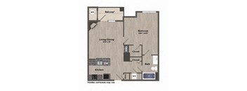 a floor plan of a home with a bedroom and a living room