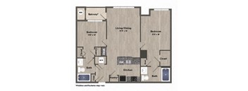 a plan of a floor plan with a bedroom and a living room