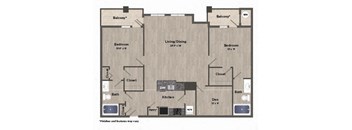 a floor plan of a home with a bedroom and a living room