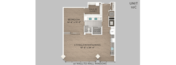 the unit floor plan of unit 106