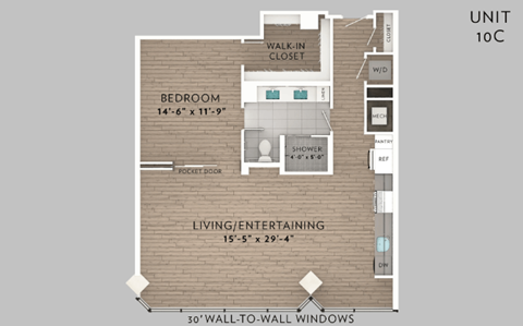 the unit floor plan of unit 106