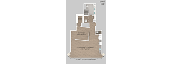 a floor plan of a unit with a bedroom and a bathroom