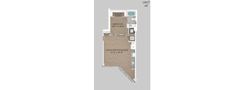 a floor plan of a unit with a bedroom and a bathroom