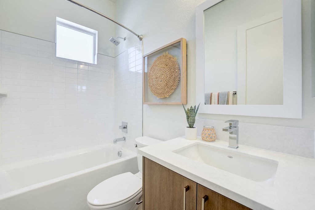 a bathroom with a sink and a toilet and a tub