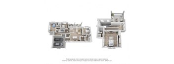 a floor plan of a house withartments and a bedroom