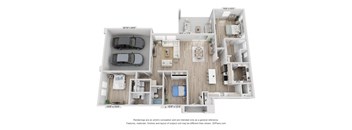 3 bedroom floor plan  the villas at spring creek apartments