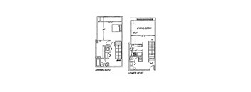 plan of a house showing the living room and lower level floor plans