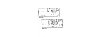 a floor plan of a living room and a floorplan of a bedroom