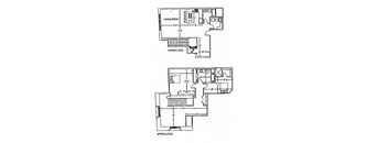 a floor plan of a house with two different views of it