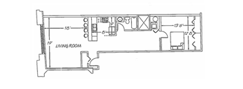 the plan of the second floor of a small house with a living room