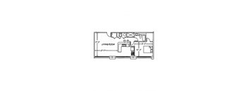 a floor plan of a small house with bedrooms and a living room