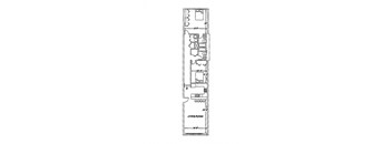 a floor plan of a house with a bedroom and a living room