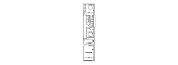 a floor plan of a house with a bedroom and a living room