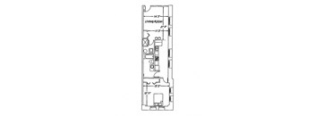 a floor plan of a room with a bedroom and a living room