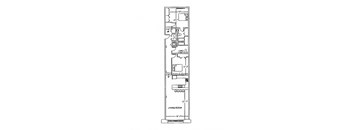a floor plan of a house with a long vertical column