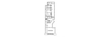 a floor plan of a house with a living room and a dining room