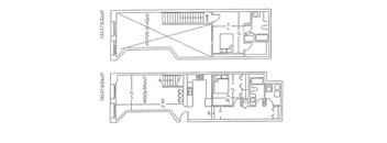 a line drawing of a floor plan of a house