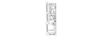 diagram of the floor plan of the living room of an apartment