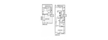a floor plan of a house with two bedrooms and a living room