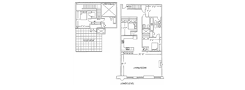 the floor plan of the second floor of a town house